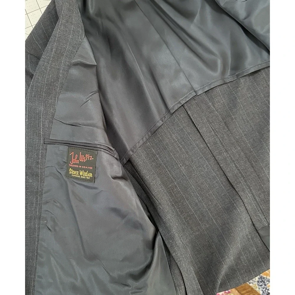 VINTAGE John Weitz Men's Blazer Jacket 38XL 100% Wool NWT Dark Charcoal US Made